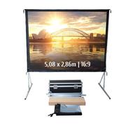 Schermo di proiezione posteriore portatile Kimex 5,08x2,86 m con telaio pieghevole, formato 16:9