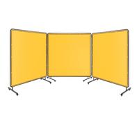 Schermo Di Protezione Per Saldatura a 3 Pannelli Ignifugo e Resistente, Con Telaio - Tenda in PVC Trasparente Rossa Ruote Girevoli Bloccabili Pannello Sicurezza Lavorazione Dei Metalli, Garage