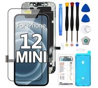 Schermo di ricambio per iPhone 12 Mini, schermo LCD da 5,4 pollici 3D Touch Display Digitizer con kit di strumenti di riparazione+tappetino magnetico a vite+protezione dello schermo + guarnizione