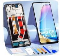 Schermo di Ricambio per OnePlus Nord CE 3 Lite 5G LCD Display 1+ Nord CE 3 Lite 5G CPH2467 CPH2465 Incell LCD Display Touch Screen Replacement Assemblato con Riparazione (Nior, con Telaio)