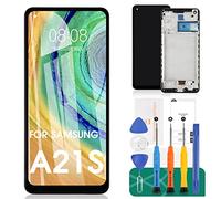 Schermo di ricambio per Samsung Galaxy A21s, schermo LCD A217, display LCD SM-A217F, digitalizzatore touch SM-A217M, SM-A217N, kit di riparazione (nero con cornice)