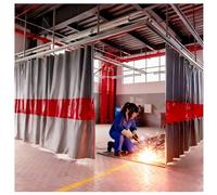 Schermo Di Saldatura Ignifugo Con Finestra Di Ispezione, Di Saldatura Industriale Rivestita In Silicone, Pannelli Divisori Ignifughi Per Garage, Coperte Antincendio(5x3m/16.4x9.8ft)