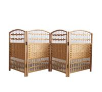 Schermo divisorio corto, schermo pieghevole a 4/5/6 pannelli, design cavo in alto e in basso, for studio camera da letto scuola materna(Brown,50x30cm-4panel)