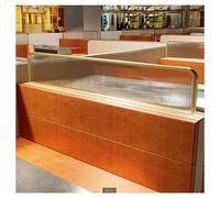 Schermo divisorio in vetro temperato dorato, pannelli per la privacy dell'ufficio per ristoranti e hotel, divisorio commerciale in metallo, soluzione per la privacy del desktop 1,5 m x 30 cm