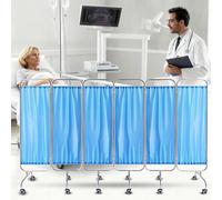 Schermo Divisorio Medico Per La Privacy, Pieghevole, In Acciaio Inossidabile E Tessuto Impermeabile, Mobile, Con Ruote Bloccabili, Per Ospedali, Cliniche E Centri Di Terapia Intensiva(6 Panels)