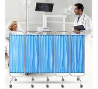 Schermo Divisorio Medico Per La Privacy, Pieghevole, In Acciaio Inossidabile E Tessuto Impermeabile, Mobile, Con Ruote Bloccabili, Per Ospedali, Cliniche E Centri Di Terapia Intensiva(5 Panels)