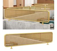 Schermo divisorio per controsoffitto del ristorante, divisorio a mezza parete in rattan con struttura in metallo dorato, elegante schermo per la privacy per cabina di ristorante, Gold B 100cm/39.4in