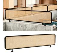 Schermo divisorio per controsoffitto del ristorante, divisorio a mezza parete in rattan con struttura in metallo dorato, elegante schermo per la privacy per cabina di ristorante, Black B 100cm/39.4in