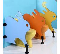 Schermo Divisorio per La Privacy dei Bambini A Forma di Cartone Animato, Divisorio per La Privacy dei Servizi Igienici Dell'asilo, Divisorio in Legno per Orinat, Rabbit 3-Pack, W300mm*H600mm