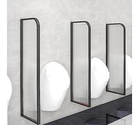 Schermo divisorio per orinatoio a parete, divisorio per orinatoio da uomo modernete, divisorio per orinatoio da uomo moderno, estensione per orinatoio, telaio in acciaio inox (nero, 3 pezzi)