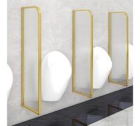 Schermo divisorio per orinatoio a parete, divisorio per orinatoio da uomo modernrete, divisorio per orinatoio da uomo moderno, estensione per orinatoio, telaio in acciaio inox (oro, 3 pezzi)