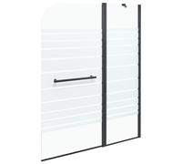 Schermo doccia minimalista con ante in vetro temperato 140 x 100 cm Nero Tuapi