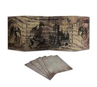 Schermo Dungeon Master DOJA Hobbies, DM Screen DnD Pieghevole 4 Pannelli Finitura Liscia con Tasche e Schede Personalizzabili Incluse, Accessorio Dungeons and Dragons Gioco di Ruolo
