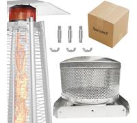 Schermo e base emettitore per stufa da patio a piramide a 4 lati Parti di ricambio per riscaldatore da patio in acciaio inossidabile 304, parti di riscaldamento a rete per bruciare applicate alla