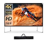 Schermo e supporto per proiettore da 150 pollici 16:9 HD 4K Grande schermo per proiettore da esterno Schermo per proiezione portatile con borsa per il trasporto per Home Theater Backyard Cinema