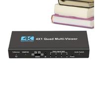 Schermo esteso splitter HDMIS, trasmissione del segnale con guscio metallico, TV a schermo diviso, schermo quadruplo, adattatore multi-display 4K 4 in 1, configurazione per giochi home theater