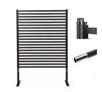 Schermo for la privacy autoportante in metallo con picchetti di supporto Pannello decorativo for recinzione a persiana antiruggine for patio piscina divisorio esterno(W60cm x H180cm)