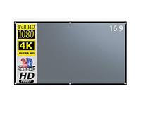 Schermo for proiettore 16: 9 Metallo anti luce 84 100 120 130 pollici Rivestimento ottico grigio Proiezione su tela riflettente portatile, Una festa per gli occhi incredibile(72 inch)