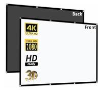 Schermo for proiettore 60-150 pollici Bianco Latte Shred Sfondo nero Design senza rughe di proiezione morbido for interni ed esterni(100 inch)