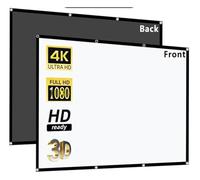 Schermo for proiettore 60-150 pollici Bianco Latte Shred Sfondo nero Design senza rughe di proiezione morbido for interni ed esterni(72 inch)