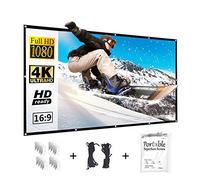 Schermo for proiettore addensato, 120/150 pollici 16: 9, schermo di proiezione bianco portatile pieghevole in poliestere for home theater all'aperto, Una festa per gli occhi incredibile(60 inch)