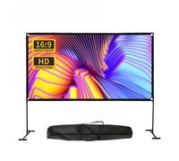 Schermo for proiettore HD 3D 16:9 pieghevole da 100/120 pollici ad alta densità con supporto da pavimento portatile morbido for casa all'aperto KTV School(100 inch)