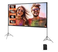 Schermo for proiettore SucceBuy con supporto da 100, 120 e 150 pollici, 16:9, 4K, 1080 HD, schermo di proiezione portatile for home office, cinema(120 inch Tripods)
