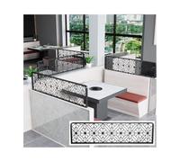 Schermo for recinzione ristorante con struttura in ferro e vetro a strisce | Nero 30-50 cm Altezza 50-120 cm Lunghezza Sala da pranzo Ufficio Hotel Uso: Divisione dello spazio del ristorante(60cm)