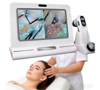 Schermo HD da 11" Microscopio digitale per capelli Analizzatore del cuoio capelluto Strumento con ingrandimento 50X/200X Per saloni di parrucchieri