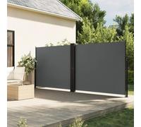 Schermo laterale espandibile antracite frangivento opaco 160 1000 cmTessuto resistente acciaio e alluminio Soluzione per la privacy da giardino all'aperto