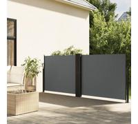 Schermo laterale espandibile per la privacy, antracite, opaco, divisorio per la privacy all'aperto, 140 cm, 1000 cm, struttura in tessuto resistente e acciaio, ideale per terrazze e giardini