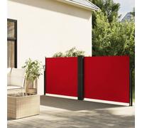Schermo laterale espandibile rosso opaco frangivento 140 1000 cm Tessuto resistente e acciaio Divisorio da giardino all'aperto Facile installazione