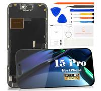 Schermo LCD di ricambio TFT per iPhone 15 Pro A2848, A3101, A3102, A3104, kit di riparazione senza cornice (nero)