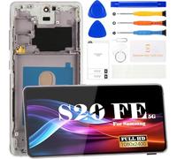 Schermo LCD OLED per Samsung Galaxy S20 FE 5G per Samsung S20 FE 5G Sostituzione dello schermo SM-G781B Display Touch Digitizer Assembly Kit di riparazione con telaio (lavanda nuvola, con impronte