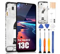 Schermo LCD per Redmi 13C Display LCD per Xiaomi Redmi 13C 23100RN82L 23106RN0DA 6,74 Pollici Sostituzione Touch Screen Digitizer Assembly con Kit Riparazione, Nero con Telaio