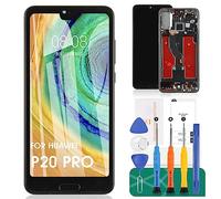 Schermo LCD TFT per Huawei P20 Pro per Huawei P20 Pro, sostituzione dello schermo per Huawei P20 Pro Touch Screen CLT-L29, digitalizzatore con telaio (nero, supporta il riconoscimento delle impronte