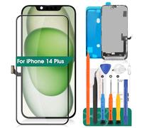 Schermo LCD TFT per iPhone 14 Plus, ricambio per iPhone 14 Plus, kit di riparazione digitalizzatore touch A2632, A2886, A2885, A2887, A2896 (nero, area di visualizzazione più grande)