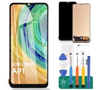 Schermo LCD TFT per Oppo A91 per Oppo Reno3, ricambio per schermo touch screen Oppo A91/Reno3 CPH2043, senza cornice (nero, riconoscimento delle impronte digitali)