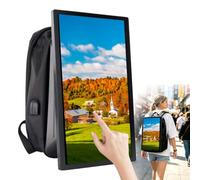 Schermo Led Portatile, Zaino Con Schermo Lcd Pubblicitario 21,5", Touch Screen Mobile, Controllo Wireless Tramite App Cellulare, Memoria Interna, Montaggio Doppio, per Fiere