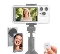 Schermo magnetico per selfie Vlog, schermo per selfie Vlog, con telecomando Bluetooth, monitor wireless per fotocamera posteriore per Vlog Live Stream TikTok YouTube, compatibile con iPhone e Android