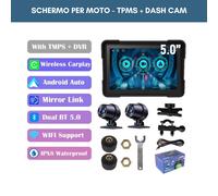 Schermo Moto Wireless CarPlay & Android Auto | Interfono Bluetooth Senza Fili