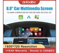 Schermo multimediale per auto Android Auto CarPlay wireless da 8,9 pollici per sistema BMW 3 5 CIC, E60/E63/E64/E90/E91/E92/E93 2010-2012 CCC System