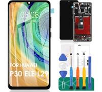 Schermo OLED di ricambio per Huawei P30 per Huawei P30 Touch Screen ELE-L29 per Huawei P30 Display LCD Digitizer Assembly Kit di riparazione nero con telaio (supporta il riconoscimento delle impronte