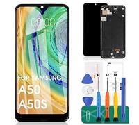 Schermo OLED per Samsung A50S di ricambio per Samsung Galaxy A50 Display LCD A505F/DS A505G/DS SM-A505 A505FDS Touch A505 A507 Schermo SM-A507F, SM-A507FN, SM-A5070 Digitizer Assembly (nero + cornice)