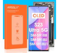 Schermo OLED per Samsung Galaxy S23 Ultra 5G di ricambio - per Galaxy S23 Ultra 5G Display LCD per Samsung SM-S918 Digitizer Touch Screen Vetro Assemblaggio con Kit di Riparazione (versione USA, blu