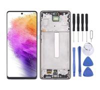 Schermo originale Samsung Galaxy A73 5G SM-A736B Super AMOLED con cornice nero