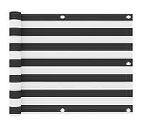 Schermo per Balcone, Parabrezza in Tessuto Impermeabile Resistente Ai Raggi Ultravioletti con Occhielli in Alluminio, Applicabile a Balcone, Giardino e Spazio Esterno (Antracite e Bianco