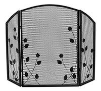 Schermo per camino a 3 pannelli con copertura in rete, accessori per stufe a legna da ardere a prova di sicurezza per bambini Schermo antincendio in acciaio resistente alto 78 cm (Colore : Nero)