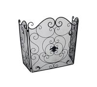 Schermo per camino Camino in ferro con schermo nero, divisorio, pieghevole