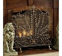 Schermo per camino, cancello per focolare in rete dorata per stufa a legna, barriera di sicurezza durevole per la decorazione domestica, 33,5 x 33,5 pollici